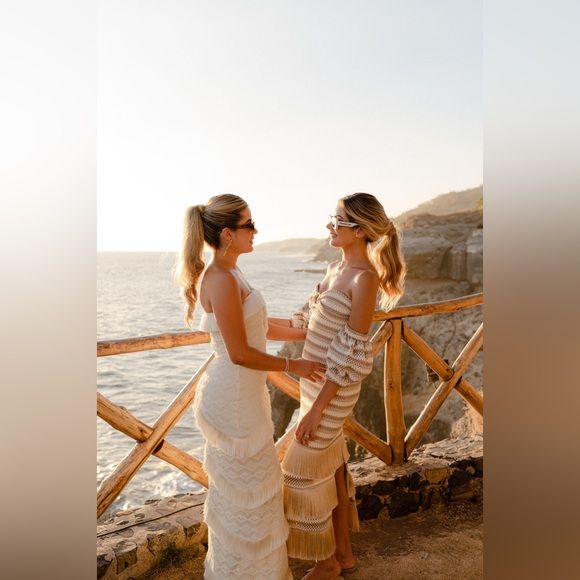 PatBO Stripped Crochet Maxi Dress Natural- Used ONCE! - Picture 2 of 12